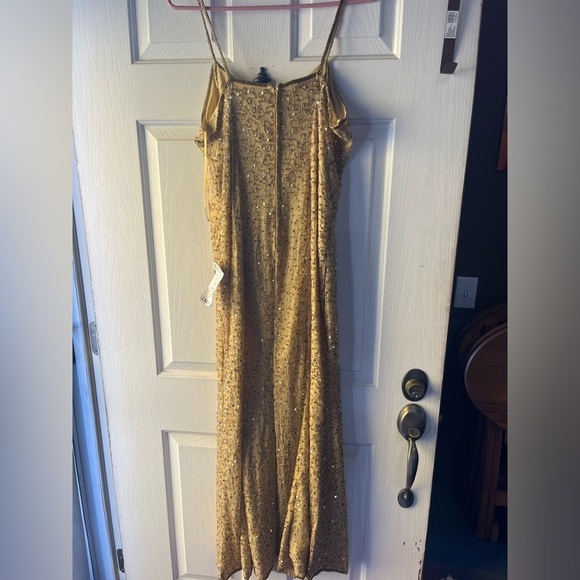 SCALA 100% Pure Silk Gold Beaded Dress - Picture 2 of 3
